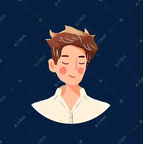 闭着眼的白衬衫男孩卡通png素材