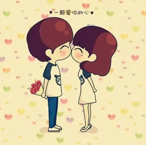 情侣头像卡通呆萌带字头像一对