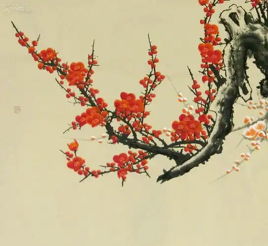 西门亚石国画大六尺梅花《墙角数枝梅,凌寒独自开.