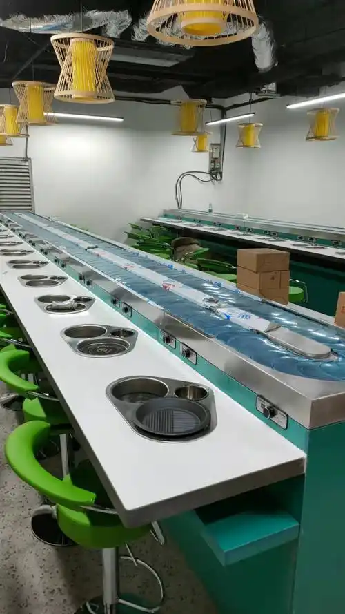 涮烤旋转火锅设备带排烟系统与普通涮烤-涮烤一体案例-青岛海誉科创智