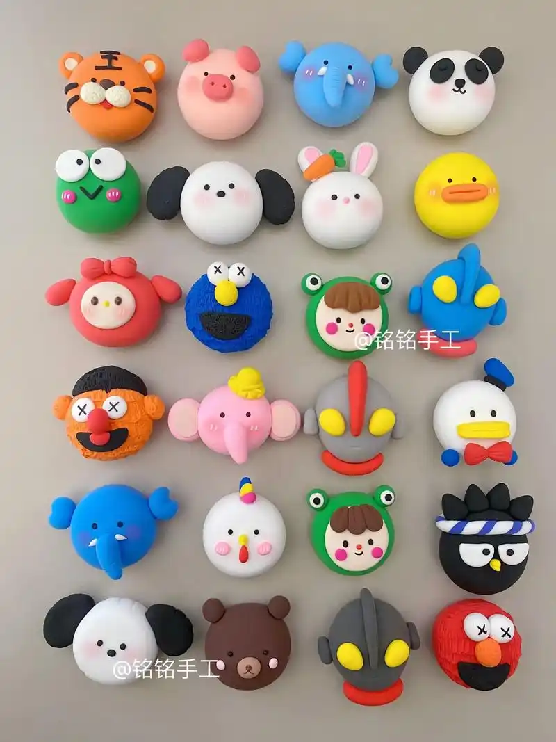 简单几步捏可爱的小萌物 有大熊猫,小白兔,老虎,大象,小鸡,小狗,小