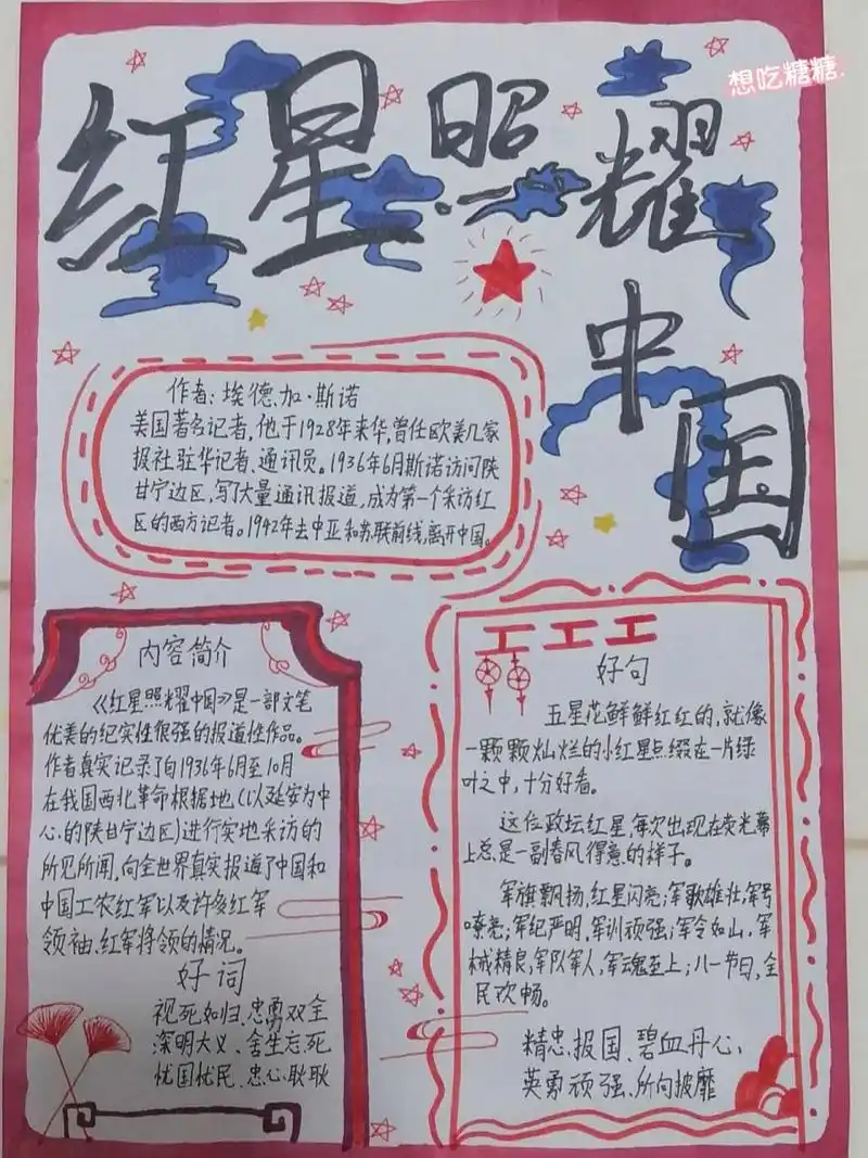 红星照耀中国读书卡 交作业啦