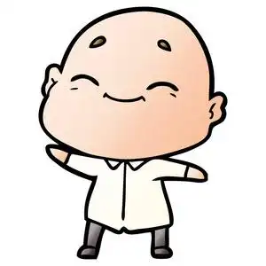 卡通光头卡通光头男子的矢量插图照片