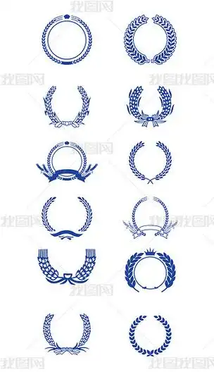 中国红十字会总会徽标免抠元素|圆形树叶橄榄叶麦穗徽标徽章文本框