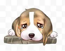 卡通狗年小狗可怜