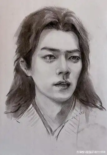 神仙画手!来看看粉丝笔下的肖战! 素描下的轮廓和眼神,画风好爱