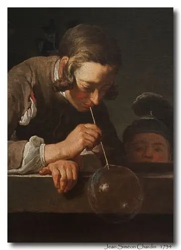 夏尔丹吹肥皂泡的少年