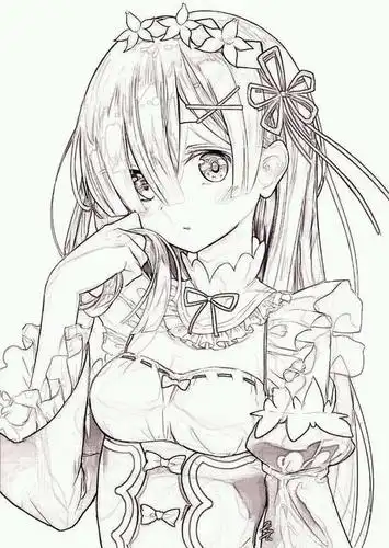 二次元美少女手绘线稿 我的私藏哦 有喜欢的吗?