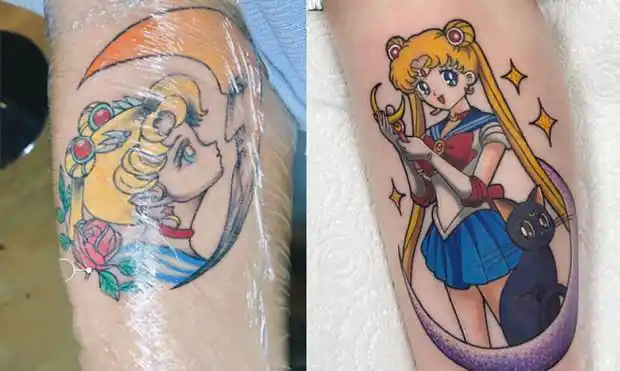 最近美少女战士纹身火了敲可爱一起代表月亮消灭你