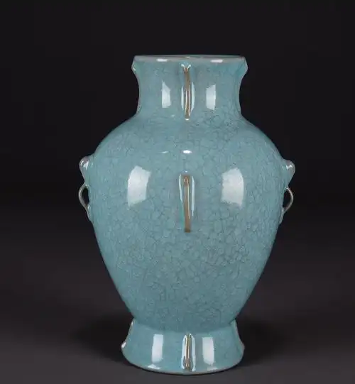汝瓷天青釉冰片辅耳瓶在线拍卖,汝瓷天青釉冰片辅耳瓶价格,图片-雅昌