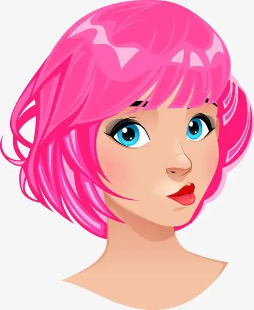 时尚短发美女头像素材免费下载_觅元素