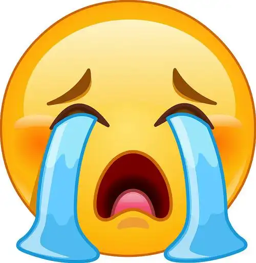 大声哭emoji.闭着眼睛流泪的笑脸.