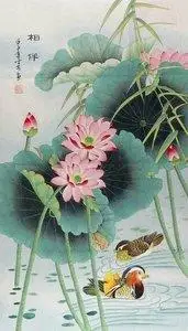 【荷花鸳鸯国画图片】荷花鸳鸯国画图片大全_q友网