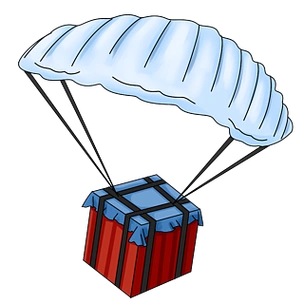 手绘商用游戏吃鸡空投箱降落伞元素3