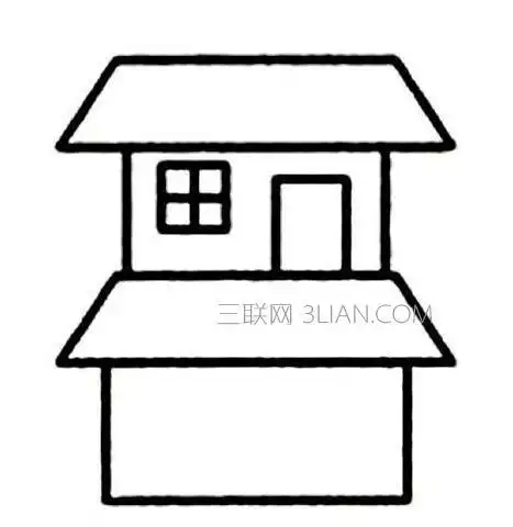 正方形卡通房子简笔画