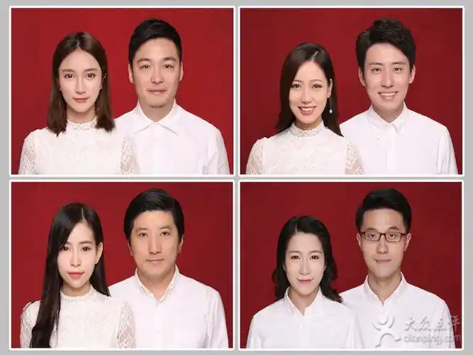 结婚红底证件照