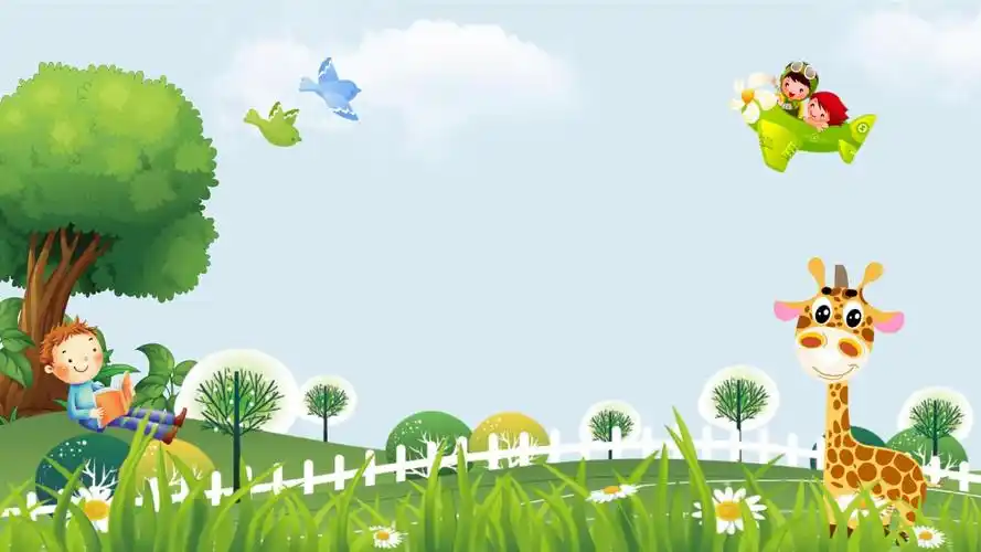 卡通长颈鹿ppt模板.pptx 5页