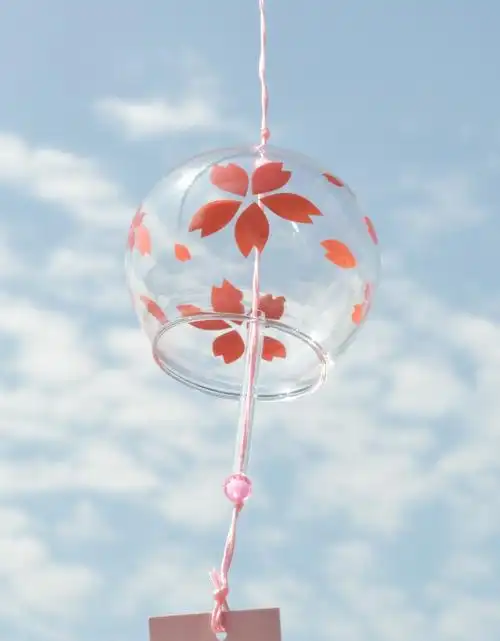 创意女生礼物日式风铃玻璃门饰卧室挂饰紫藤樱花