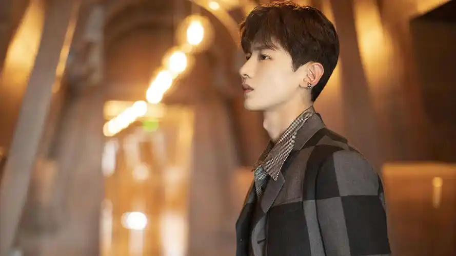 白敬亭格纹西装时尚帅气写真