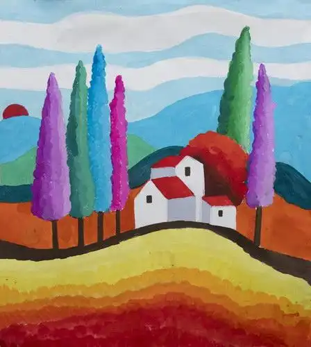 少儿书画作品-风景/儿童书画作品风景欣赏_中国少儿美术教育网