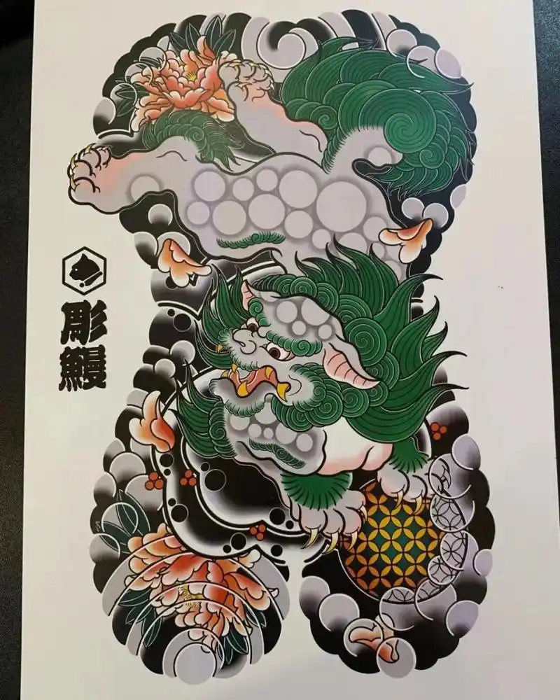 日式老传统满背人物纹身素材