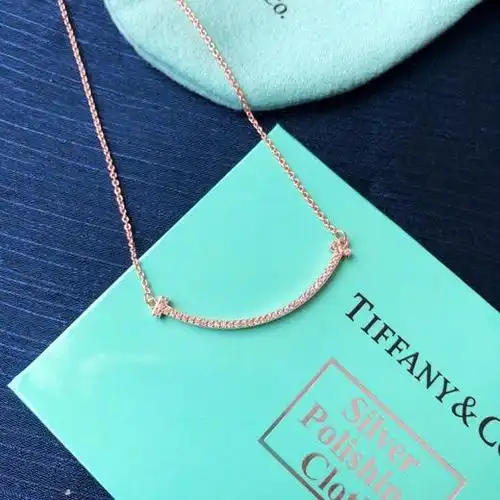 tiffany蒂芙尼笑脸项链玫瑰金带钻 925纯银材质真空微镀18k真金
