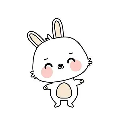 兔子动物一只兔子毛绒兔子卡通手绘可爱的小白兔png元素小白兔元素兔