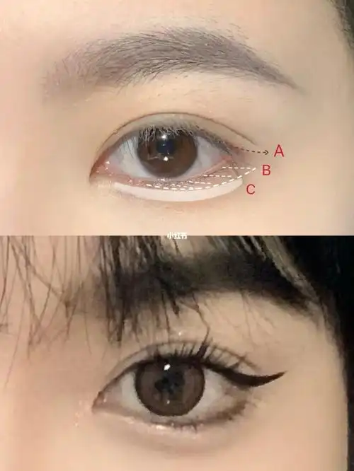 新手三步画眼睑下至无眼影放大眼猫眼妆