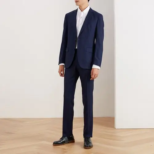 hugo boss深蓝色休闲简洁时尚百搭商务绅士西装套装