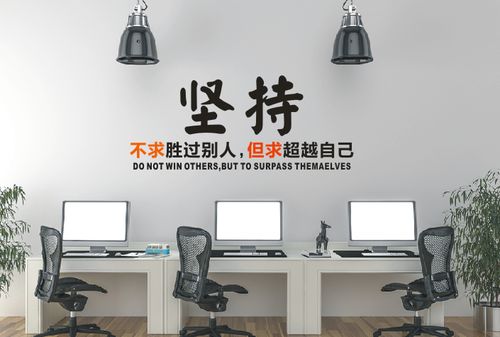 公司企业办公室会议室励志墙贴纸画坚持不求胜过别人但求超越自己