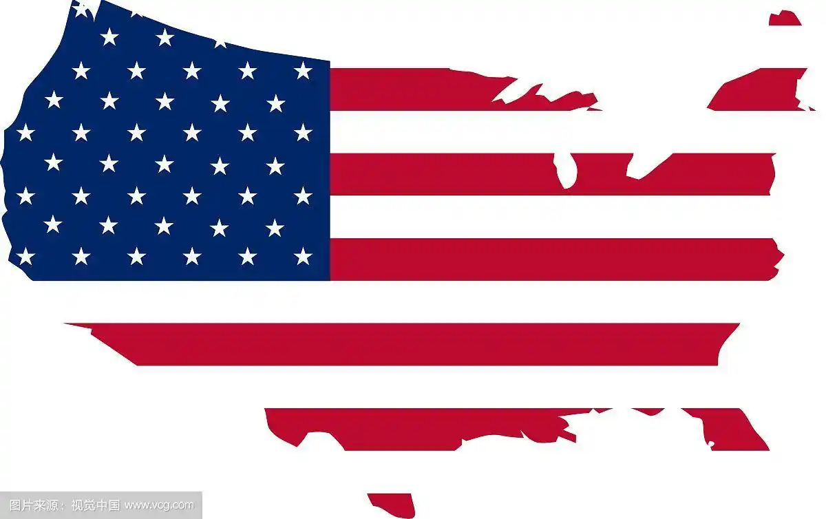 美国国旗在地图上