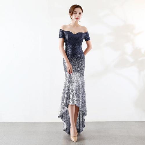 高端大气奢华晚礼服女轻奢高级感气质名媛小众亮闪宴会鱼尾连衣裙