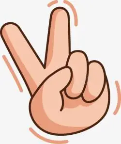 手绘卡通五指手势矢量图