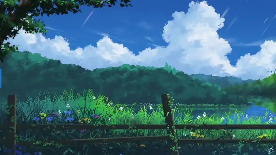 二次元唯美风景插画桌面壁纸_卡通动漫_壁纸下载_美桌网