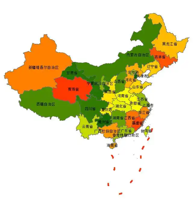 我国省级单位分布图