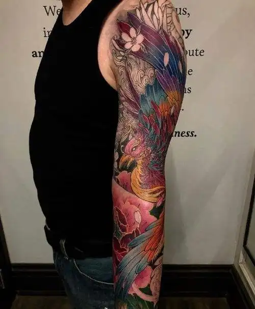 凤凰纹身手稿花臂,凤凰纹身手稿手臂-图片大观-奇异网