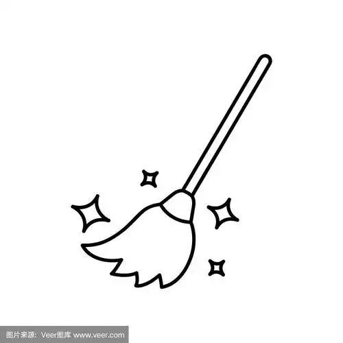 扫帚行图标.移动概念和web应用的家庭图标元素.