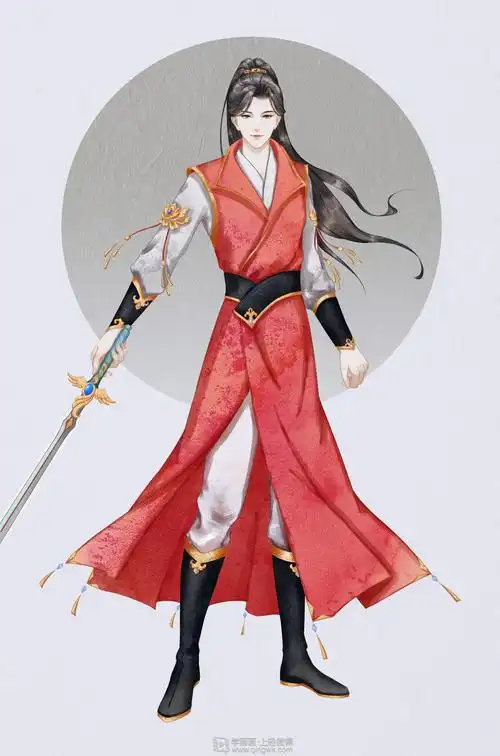 古风插画之完整人物设计男