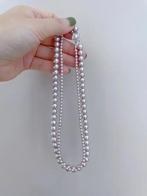 新款天然无核淡水珍珠双排链7777