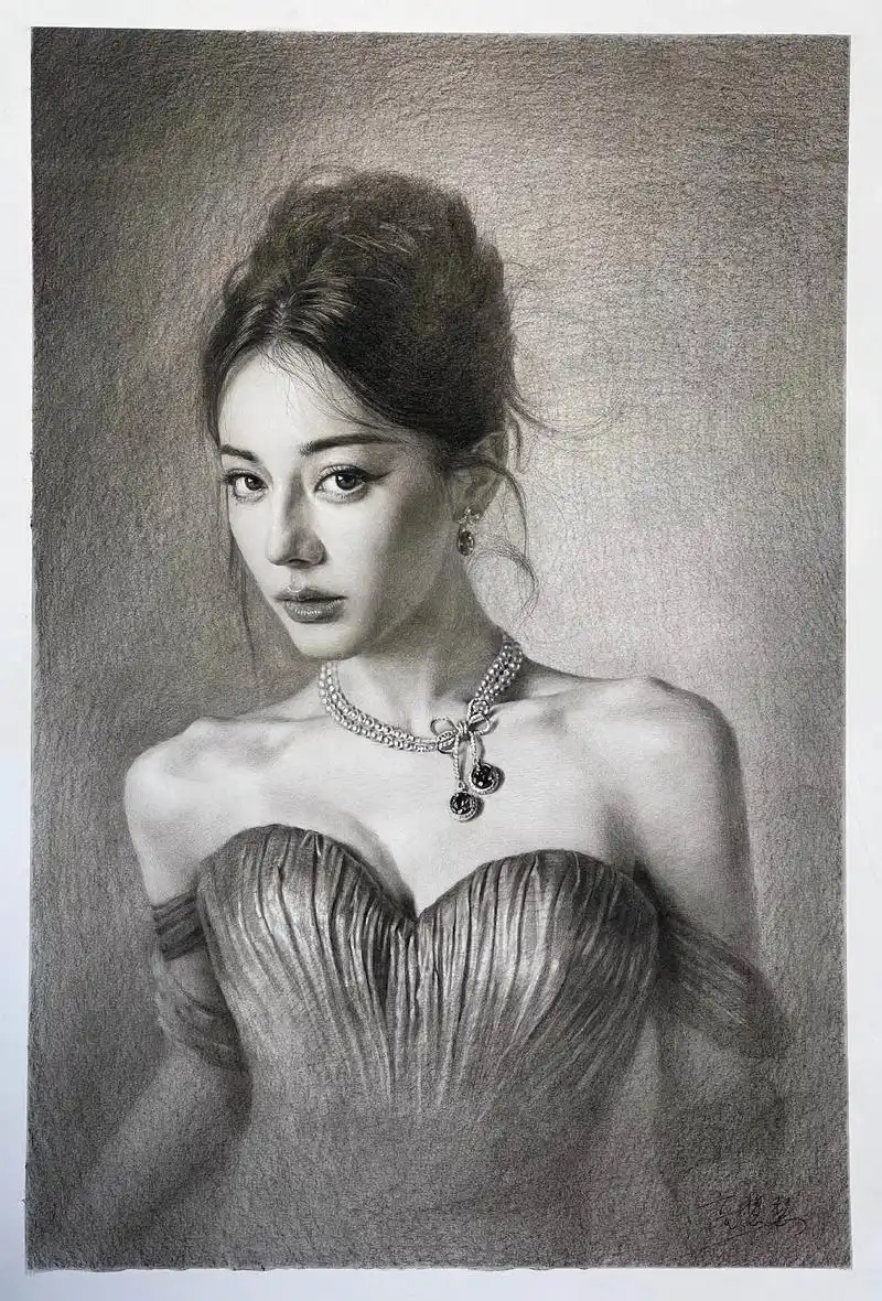 迪丽热巴#人物肖像 #美术生 #画画96 - 抖音