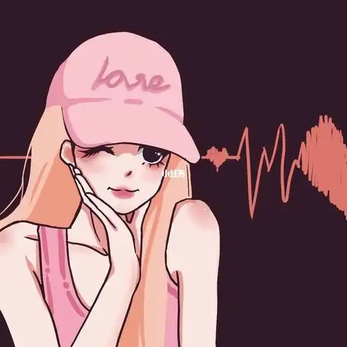 超甜情侣头像粉色原创