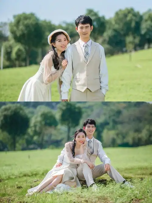 清新外景婚纱照动漫般的情景一眼心动