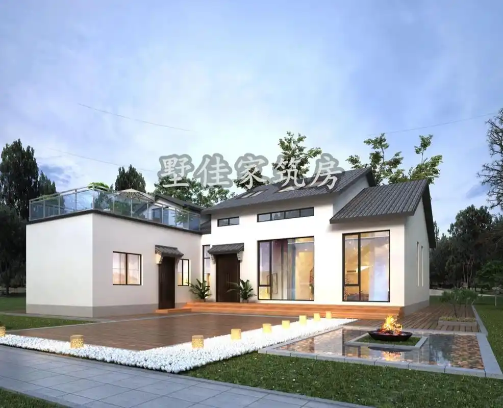 一层农村自建房 现代风别墅设计图 一层农村自建房 现代风别墅设计图