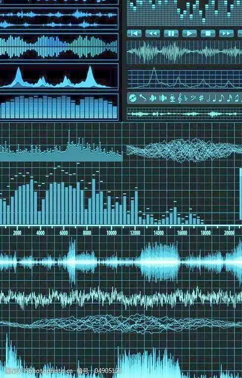音乐频率声波设计矢量素材图片-图行天下图库