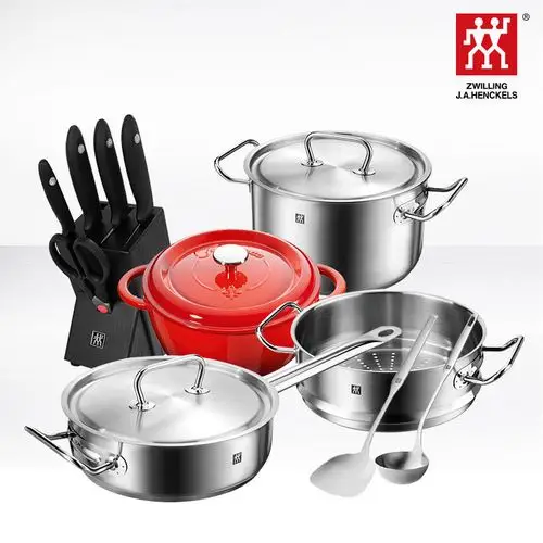 【双立人40928-240套锅图片】德国双立人锅具套装无涂层少油烟不锈钢