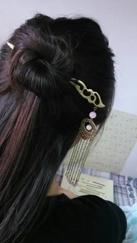 上新流苏发簪,一根发簪盘头发