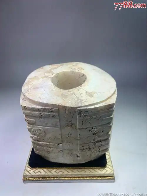 老玉良渚文化鸡骨白玉琮