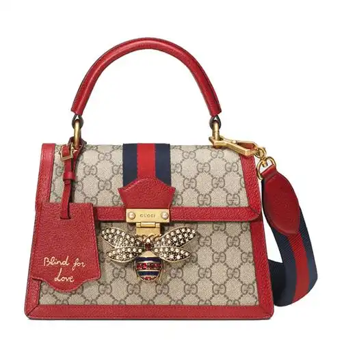 【gucci古驰 手提包】gucci 19秋冬女士queen margaret系列gg小号手提