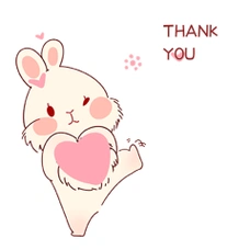 可爱的兔子比心感谢谢谢表情包