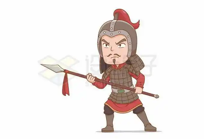 拿着枪身穿盔甲的古代武将士兵5329689矢量图片免抠素材 人物素材-第1